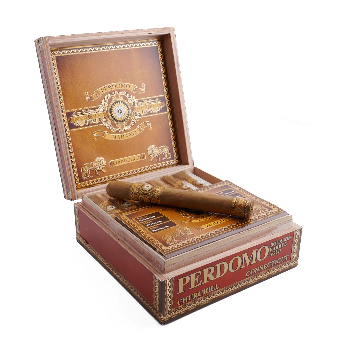 Perdomo Habano Bourbon Barrel Aged Connecticut Churchill - Image 2