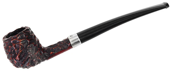 Peterson Pipes: Junior Rusticated Nickel Mounted Canted Apple Fishtail